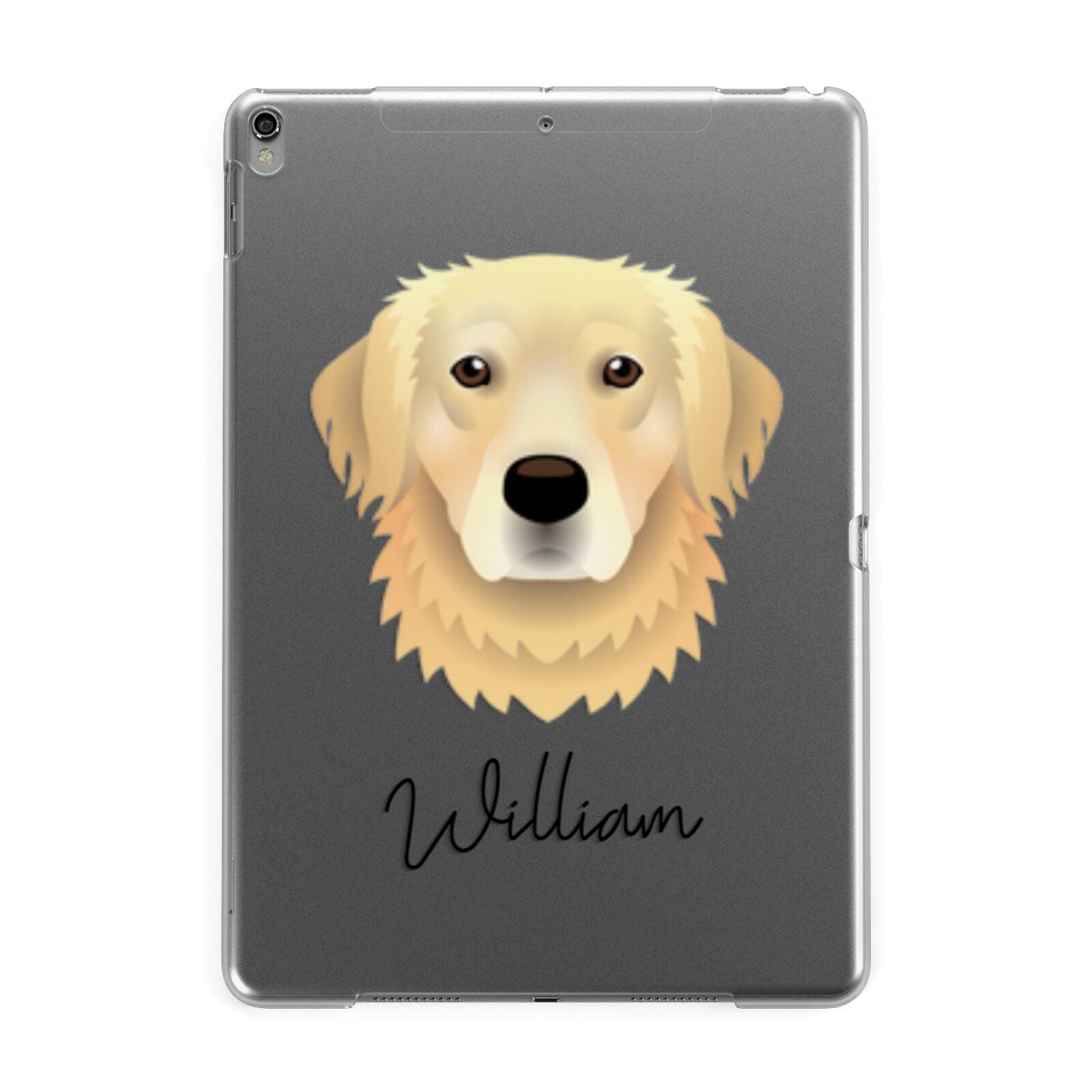 Golden Retriever Personalised Apple iPad Grey Case