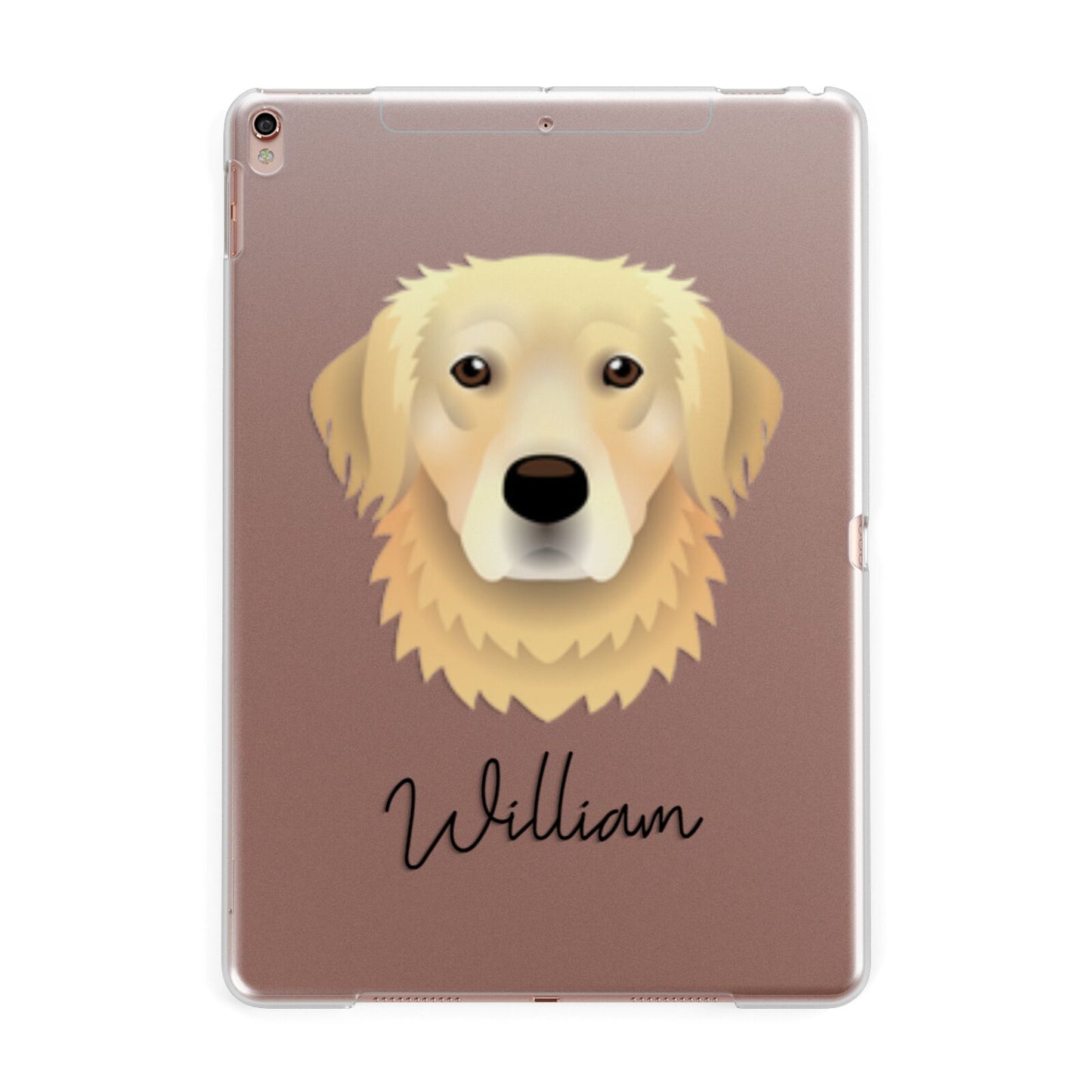 Golden Retriever Personalised Apple iPad Rose Gold Case