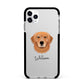 Golden Retriever Personalised Apple iPhone 11 Pro Max in Silver with Black Impact Case