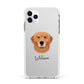 Golden Retriever Personalised Apple iPhone 11 Pro Max in Silver with White Impact Case