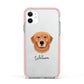 Golden Retriever Personalised Apple iPhone 11 in White with Pink Impact Case