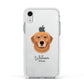 Golden Retriever Personalised Apple iPhone XR Impact Case White Edge on Silver Phone
