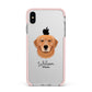 Golden Retriever Personalised Apple iPhone Xs Max Impact Case Pink Edge on Silver Phone