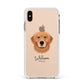 Golden Retriever Personalised Apple iPhone Xs Max Impact Case White Edge on Gold Phone