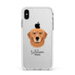 Golden Retriever Personalised Apple iPhone Xs Max Impact Case White Edge on Silver Phone