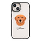 Golden Retriever Personalised iPhone 13 Black Impact Case on Silver phone