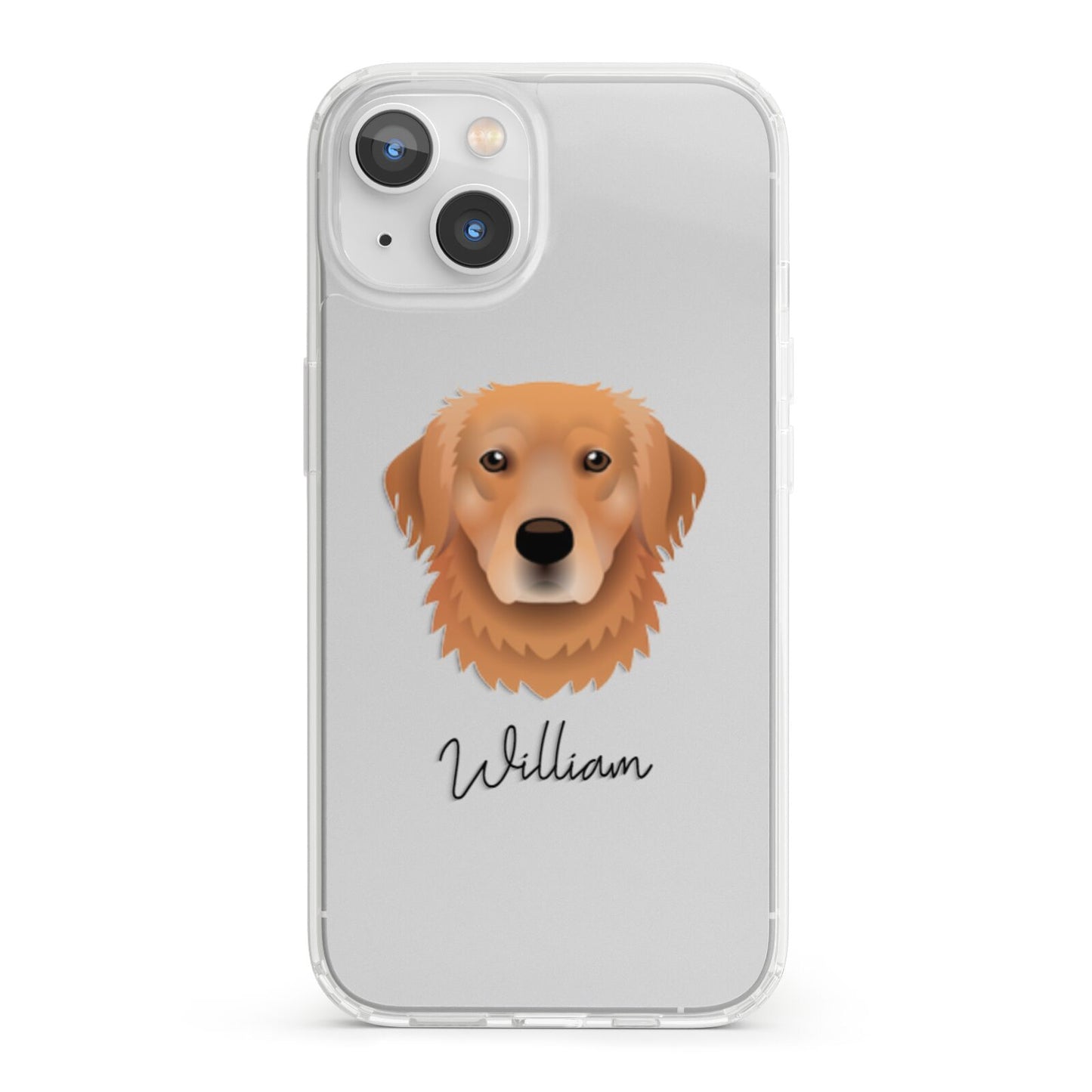 Golden Retriever Personalised iPhone 13 Clear Bumper Case