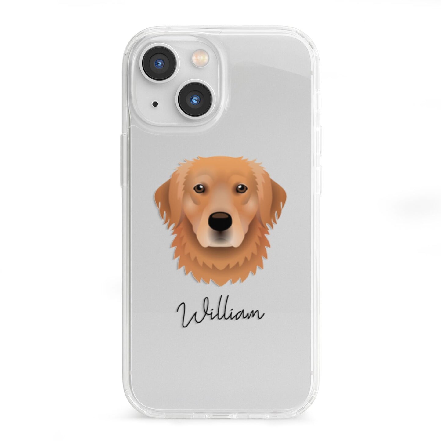 Golden Retriever Personalised iPhone 13 Mini Clear Bumper Case