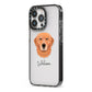 Golden Retriever Personalised iPhone 13 Pro Black Impact Case Side Angle on Silver phone