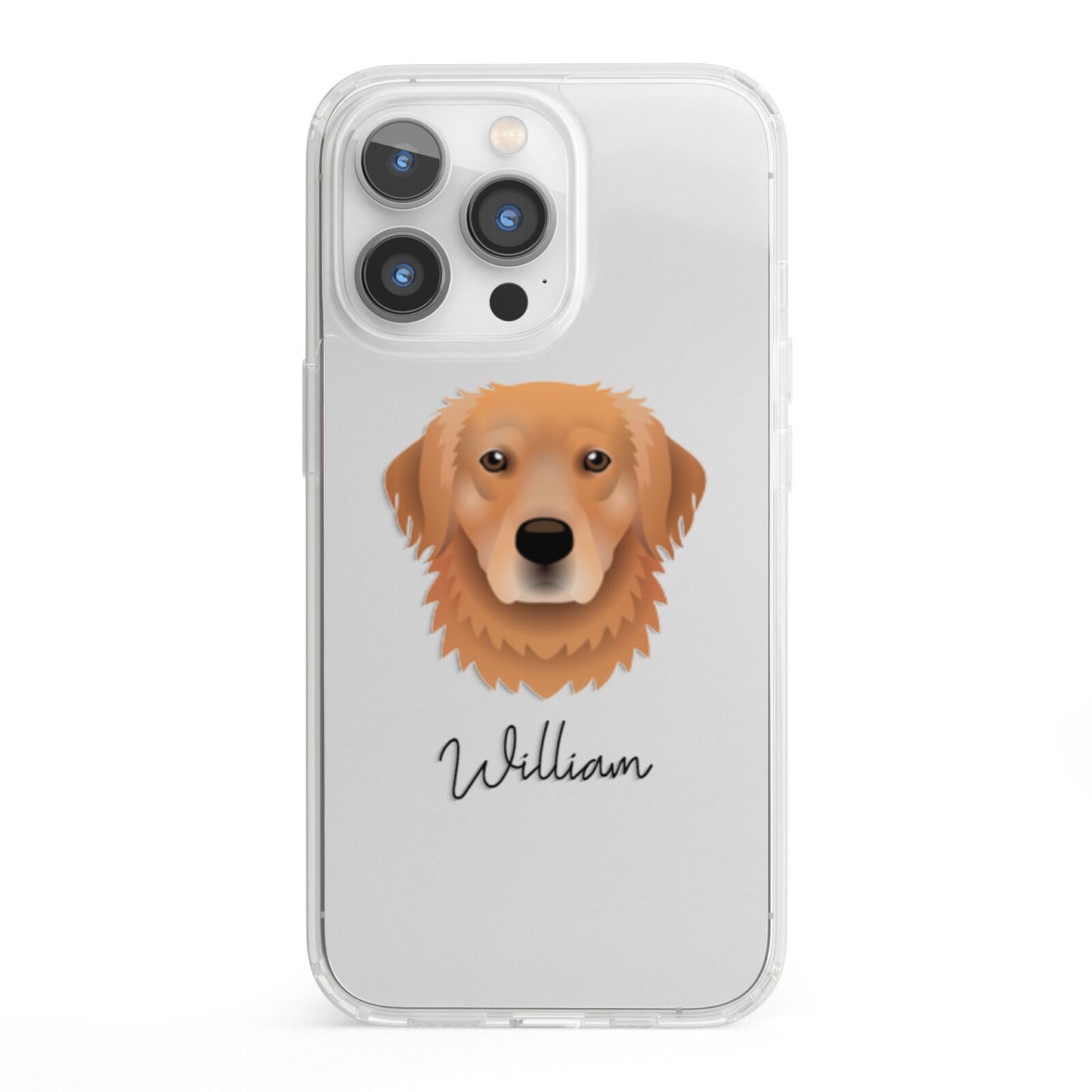 Golden Retriever Personalised iPhone 13 Pro Clear Bumper Case