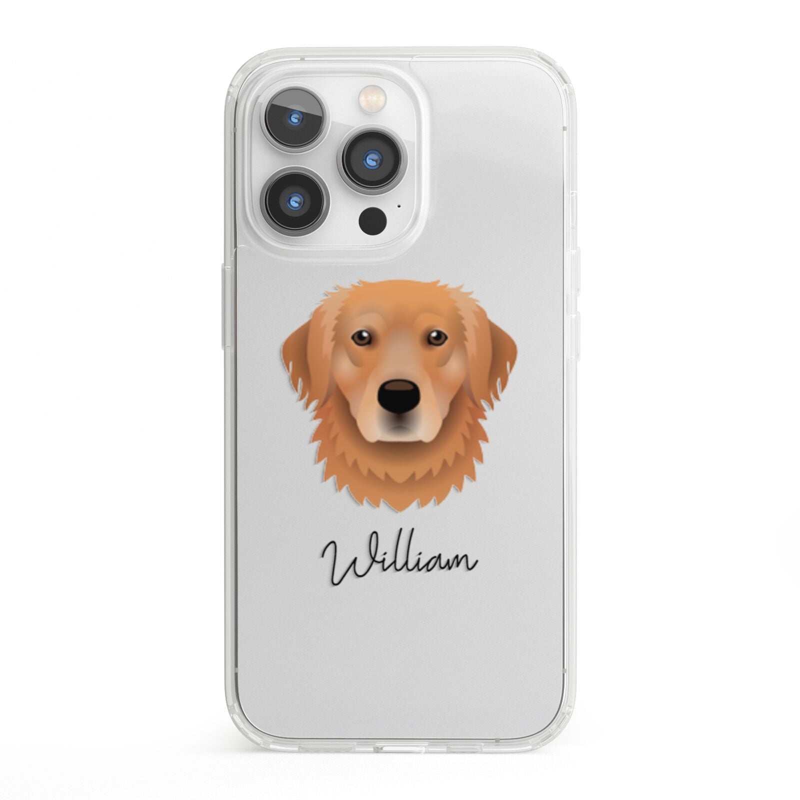 Golden Retriever Personalised iPhone 13 Pro Clear Bumper Case