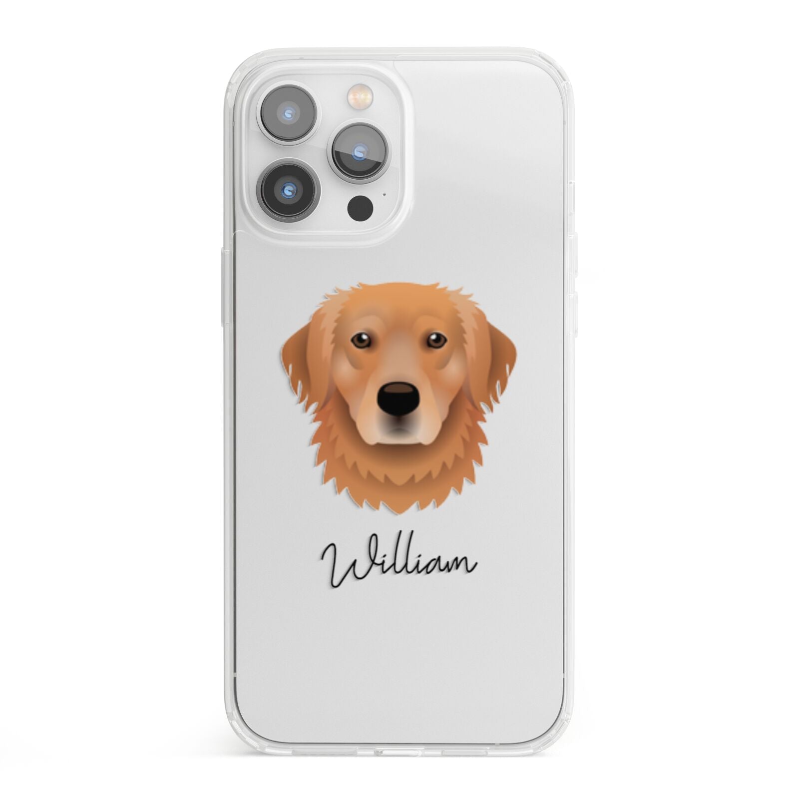 Golden Retriever Personalised iPhone 13 Pro Max Clear Bumper Case