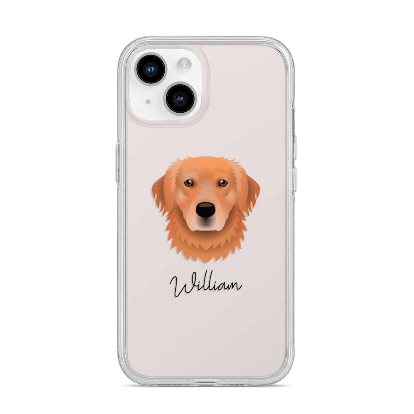 Golden Retriever Personalised iPhone 14 Clear Tough Case Starlight