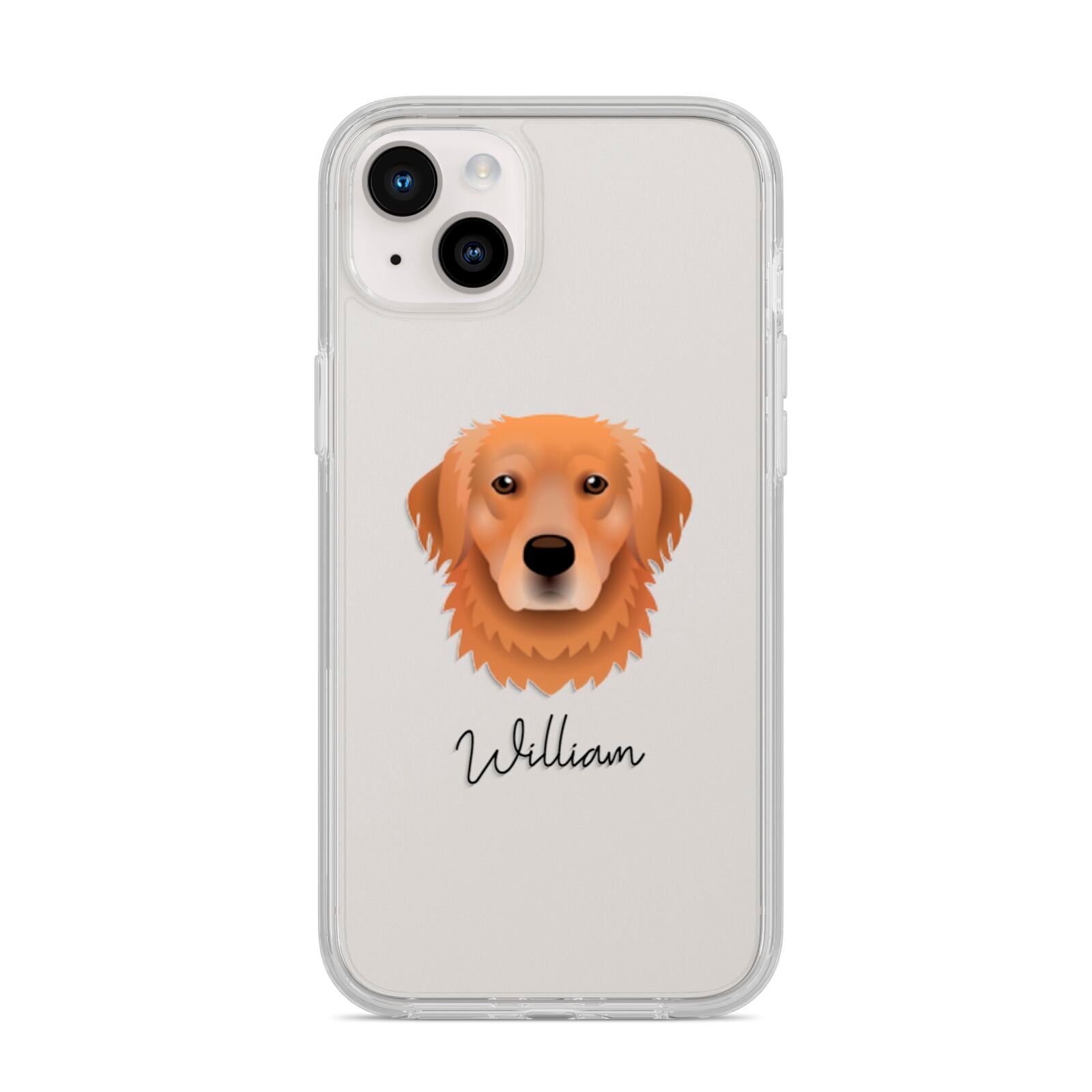 Golden Retriever Personalised iPhone 14 Plus Clear Tough Case Starlight