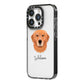 Golden Retriever Personalised iPhone 14 Pro Black Impact Case Side Angle on Silver phone