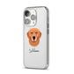 Golden Retriever Personalised iPhone 14 Pro Clear Tough Case Silver Angled Image