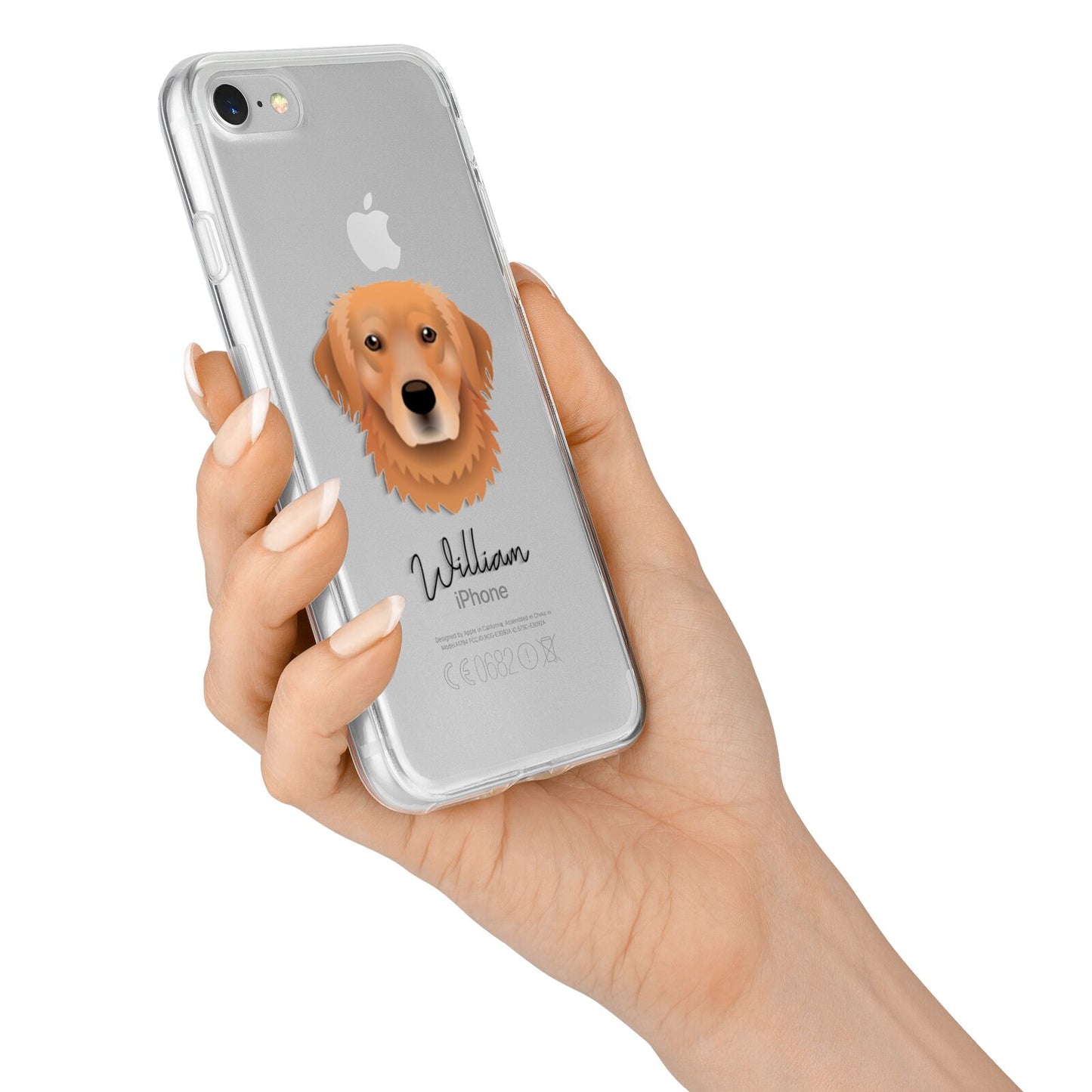 Golden Retriever Personalised iPhone 7 Bumper Case on Silver iPhone Alternative Image