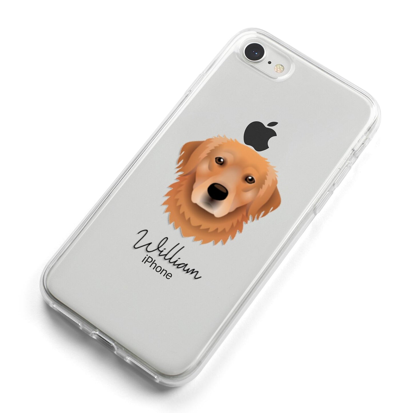 Golden Retriever Personalised iPhone 8 Bumper Case on Silver iPhone Alternative Image