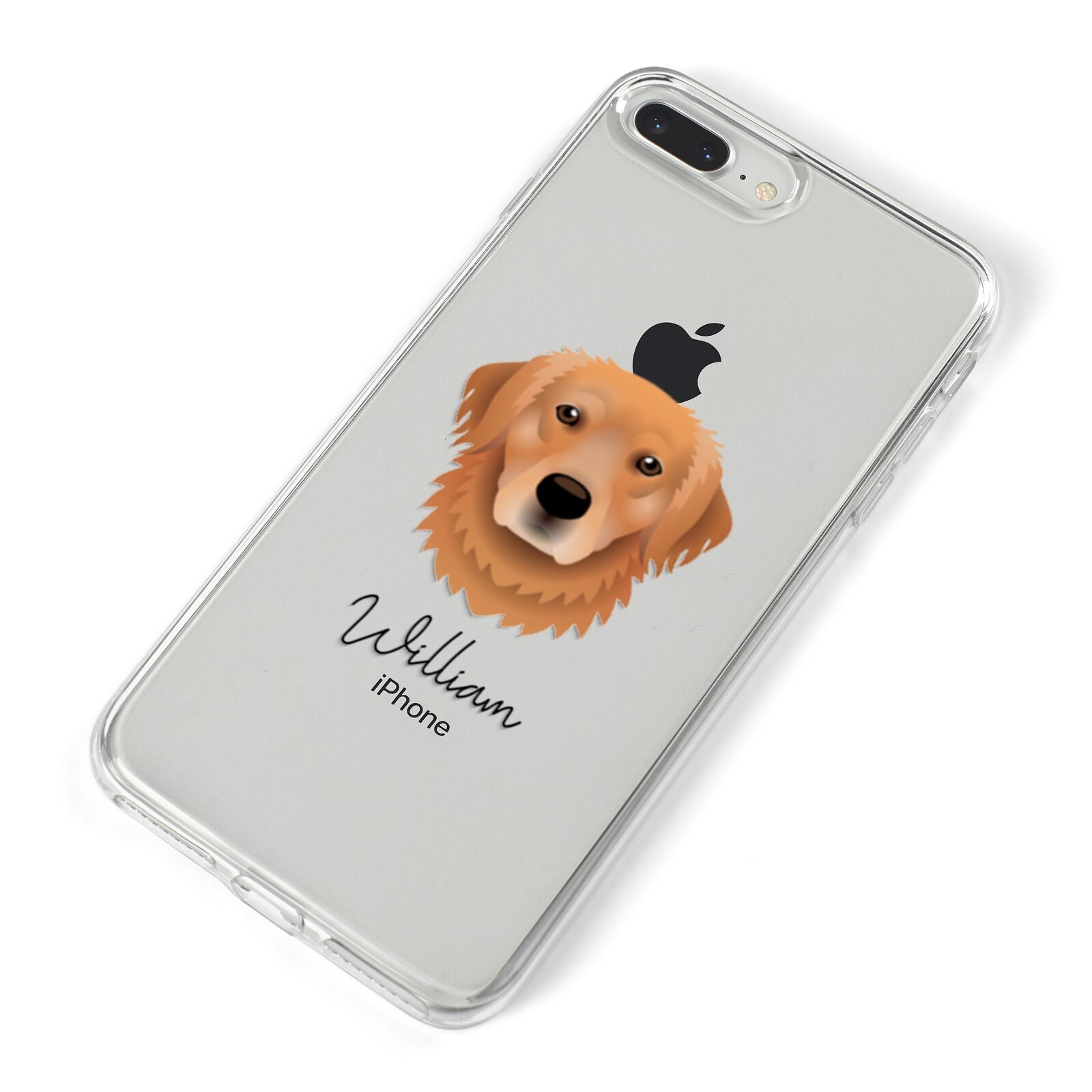 Golden Retriever Personalised iPhone 8 Plus Bumper Case on Silver iPhone Alternative Image