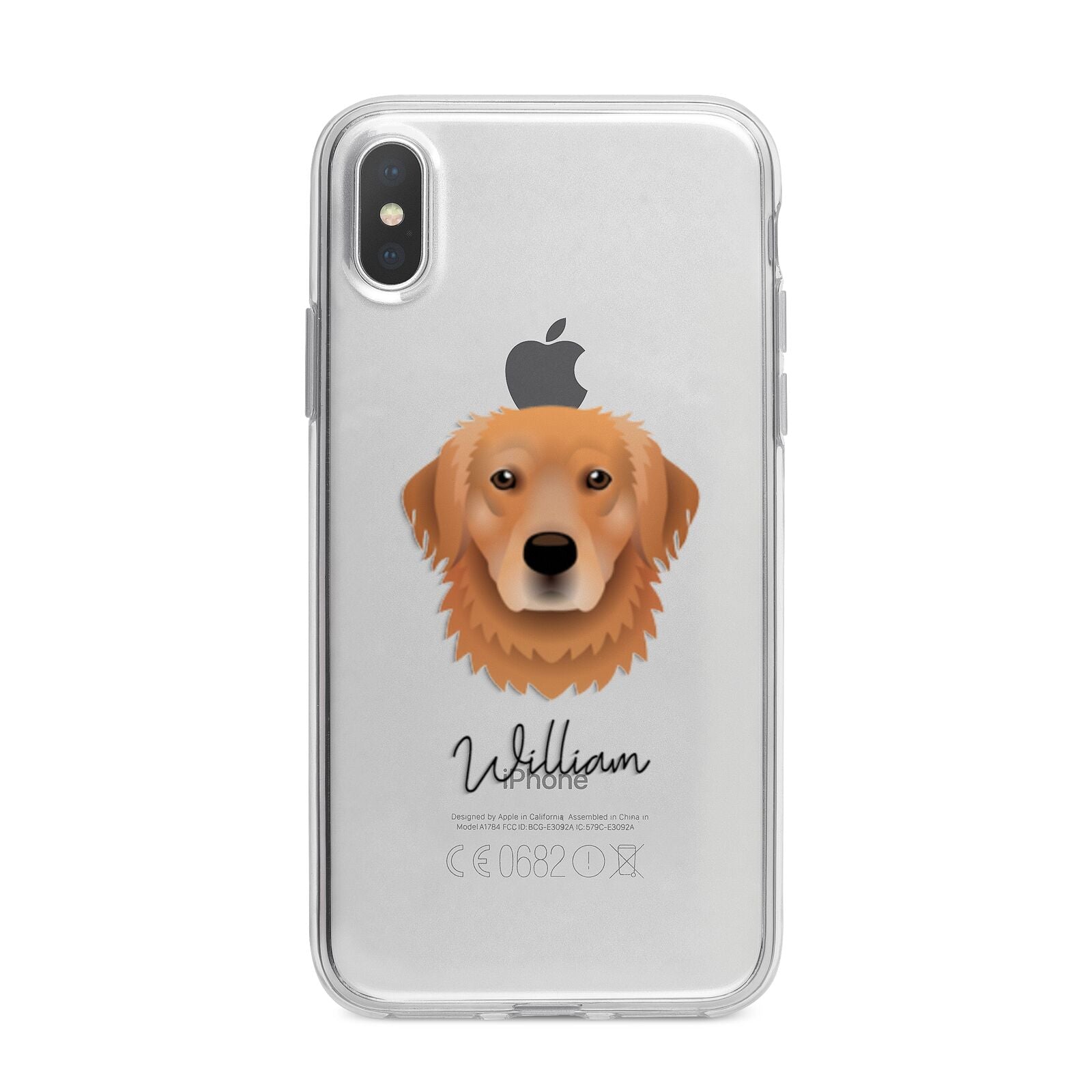 Golden Retriever Personalised iPhone X Bumper Case on Silver iPhone Alternative Image 1