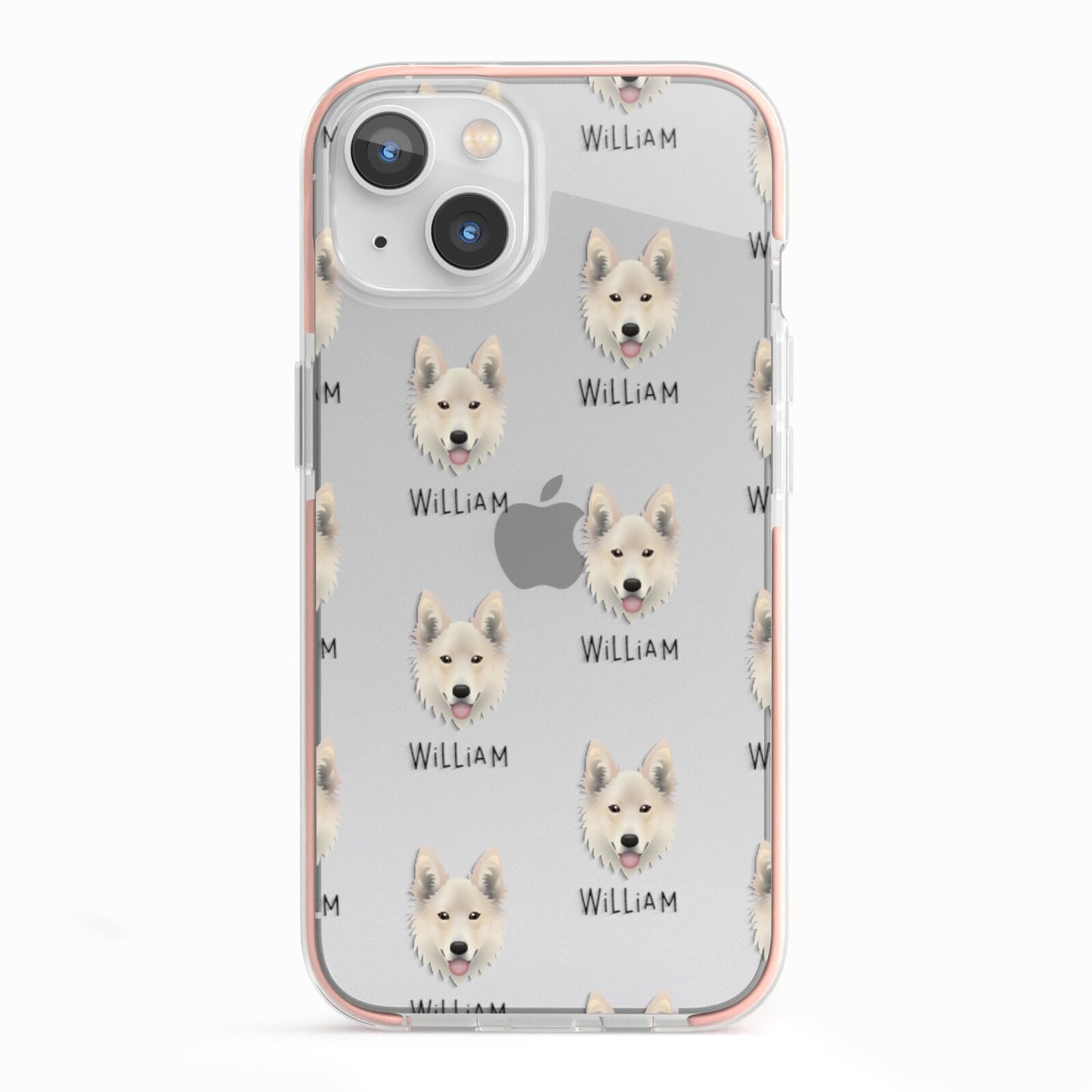 Golden Shepherd Icon with Name iPhone 13 TPU Impact Case with Pink Edges