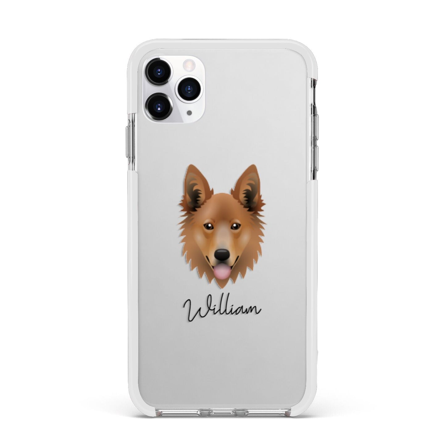 Golden Shepherd Personalised Apple iPhone 11 Pro Max in Silver with White Impact Case