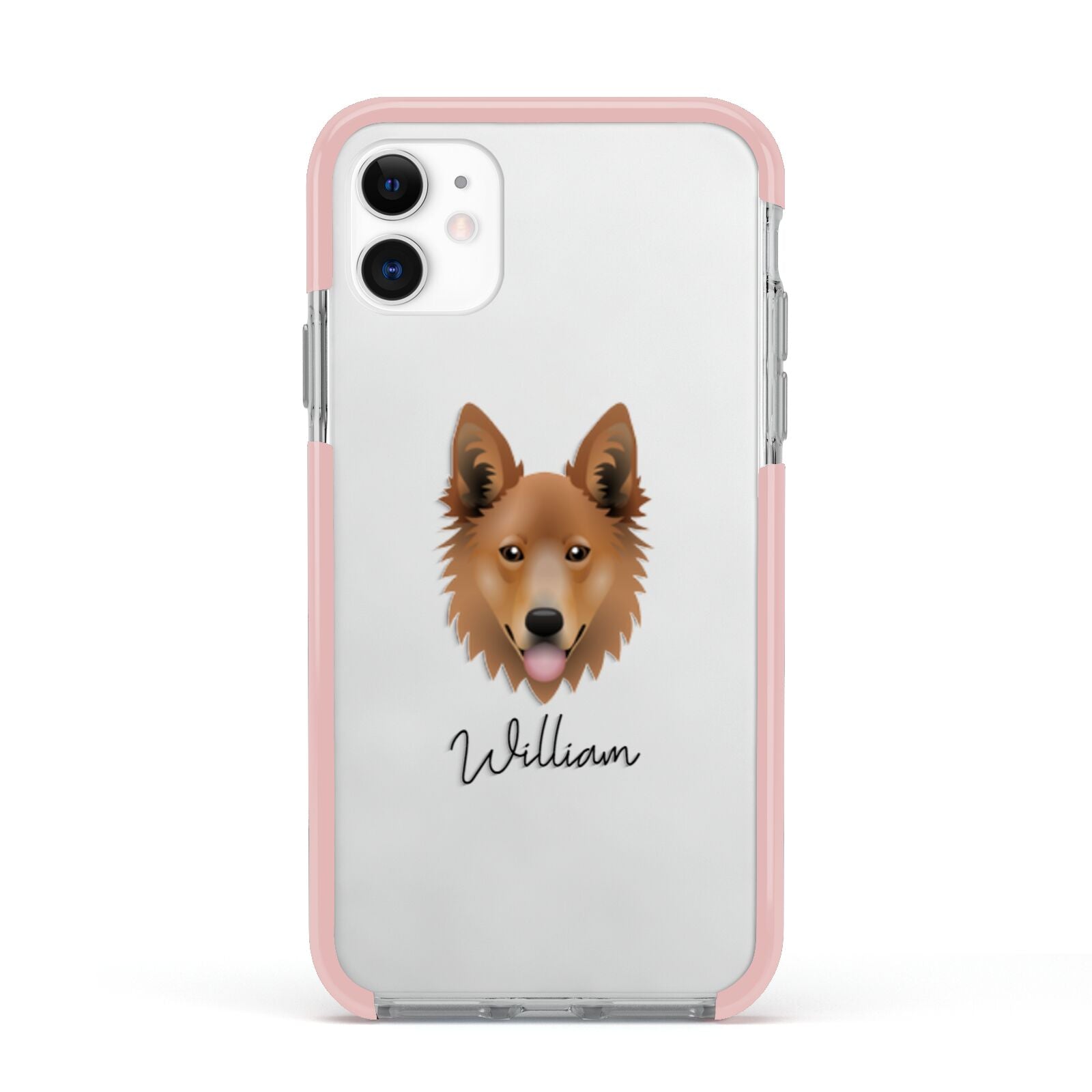 Golden Shepherd Personalised Apple iPhone 11 in White with Pink Impact Case