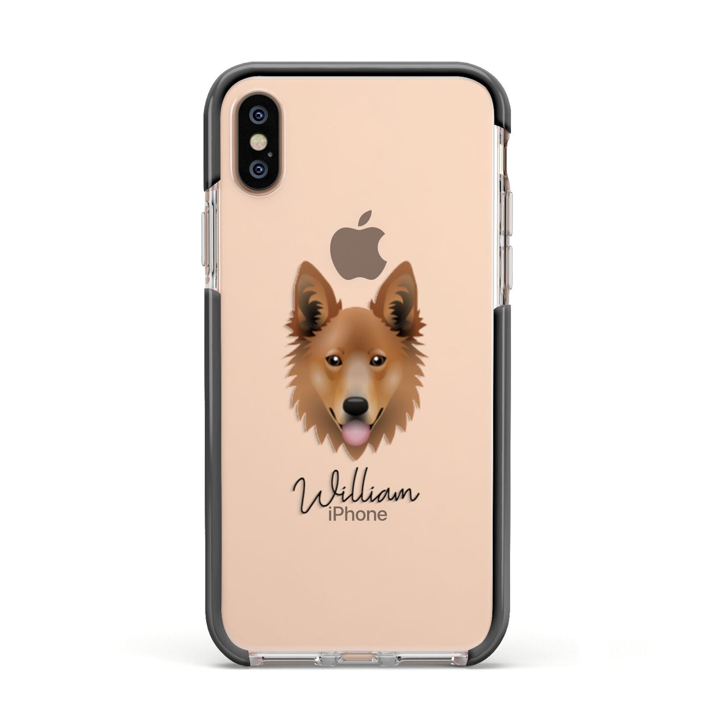 Golden Shepherd Personalised Apple iPhone Xs Impact Case Black Edge on Gold Phone