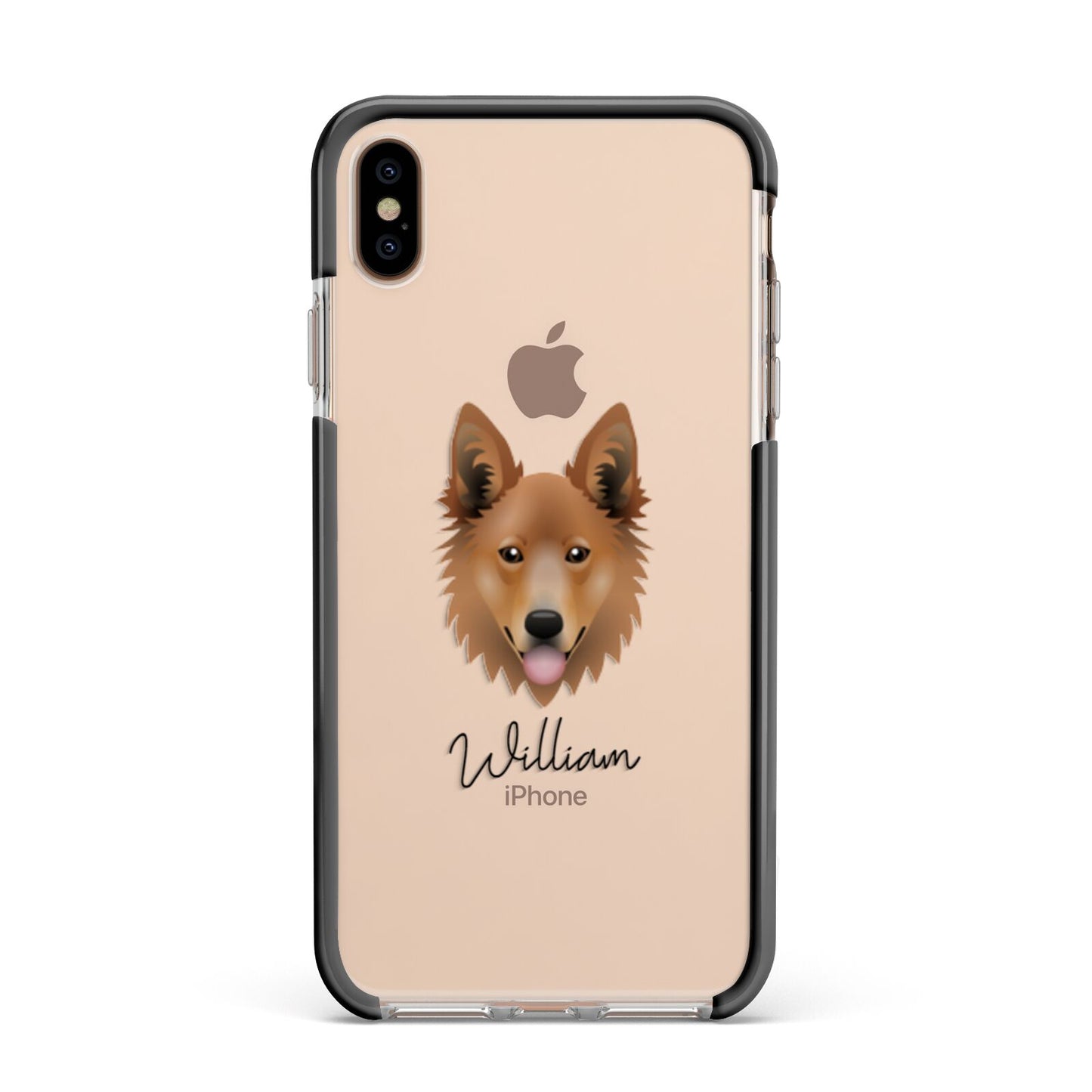 Golden Shepherd Personalised Apple iPhone Xs Max Impact Case Black Edge on Gold Phone