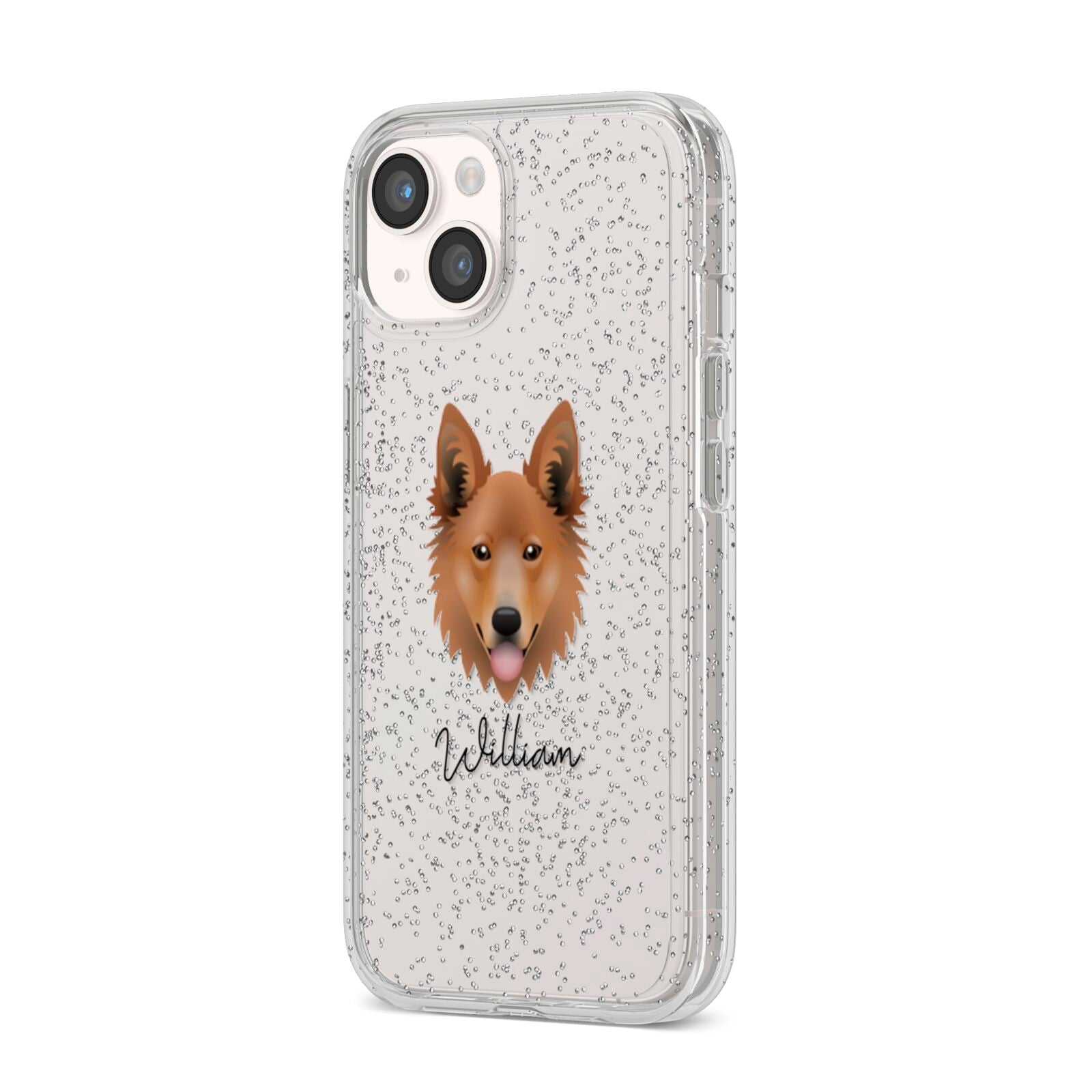 Golden Shepherd Personalised iPhone 14 Glitter Tough Case Starlight Angled Image