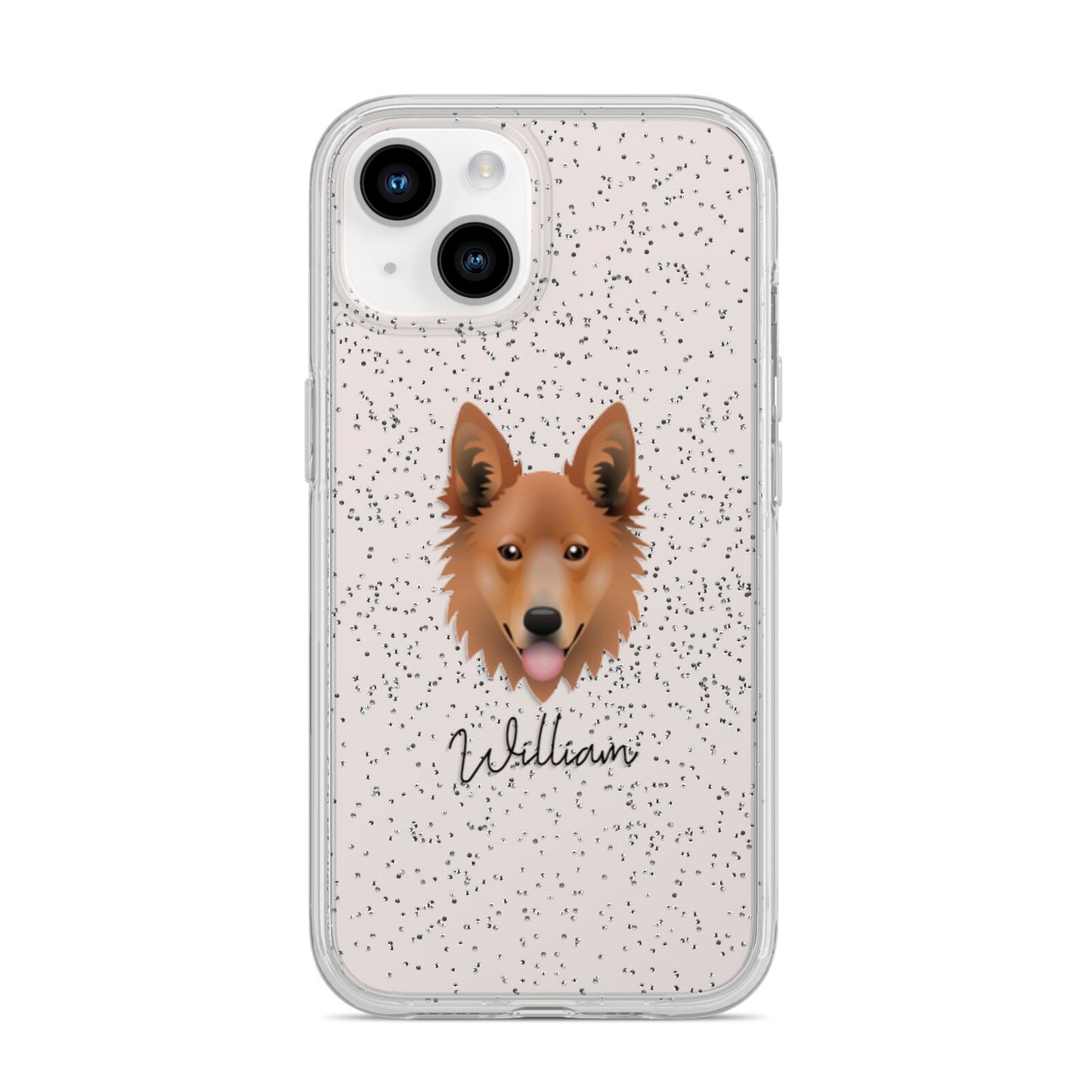 Golden Shepherd Personalised iPhone 14 Glitter Tough Case Starlight