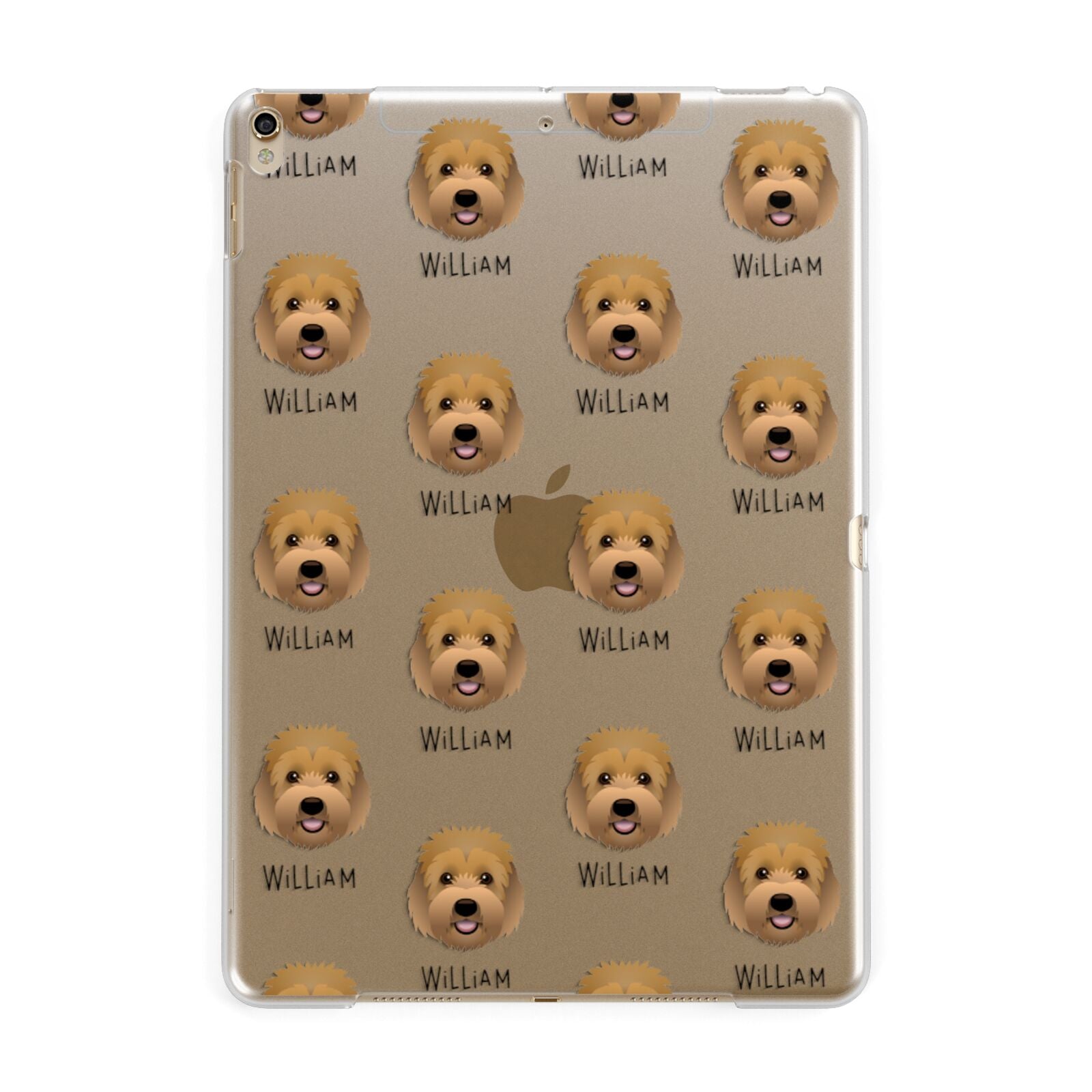 Goldendoodle Icon with Name Apple iPad Gold Case