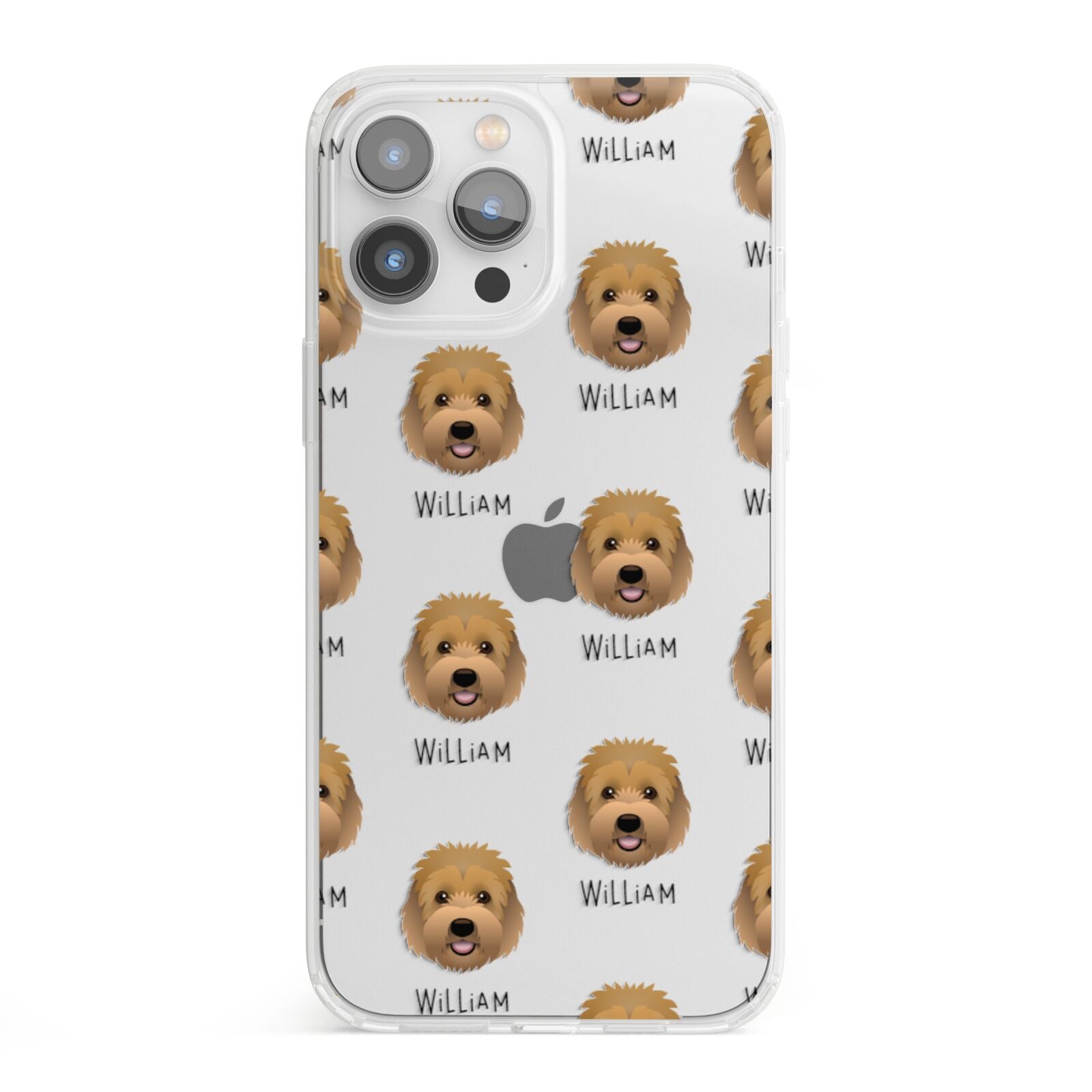 Goldendoodle Icon with Name iPhone 13 Pro Max Clear Bumper Case