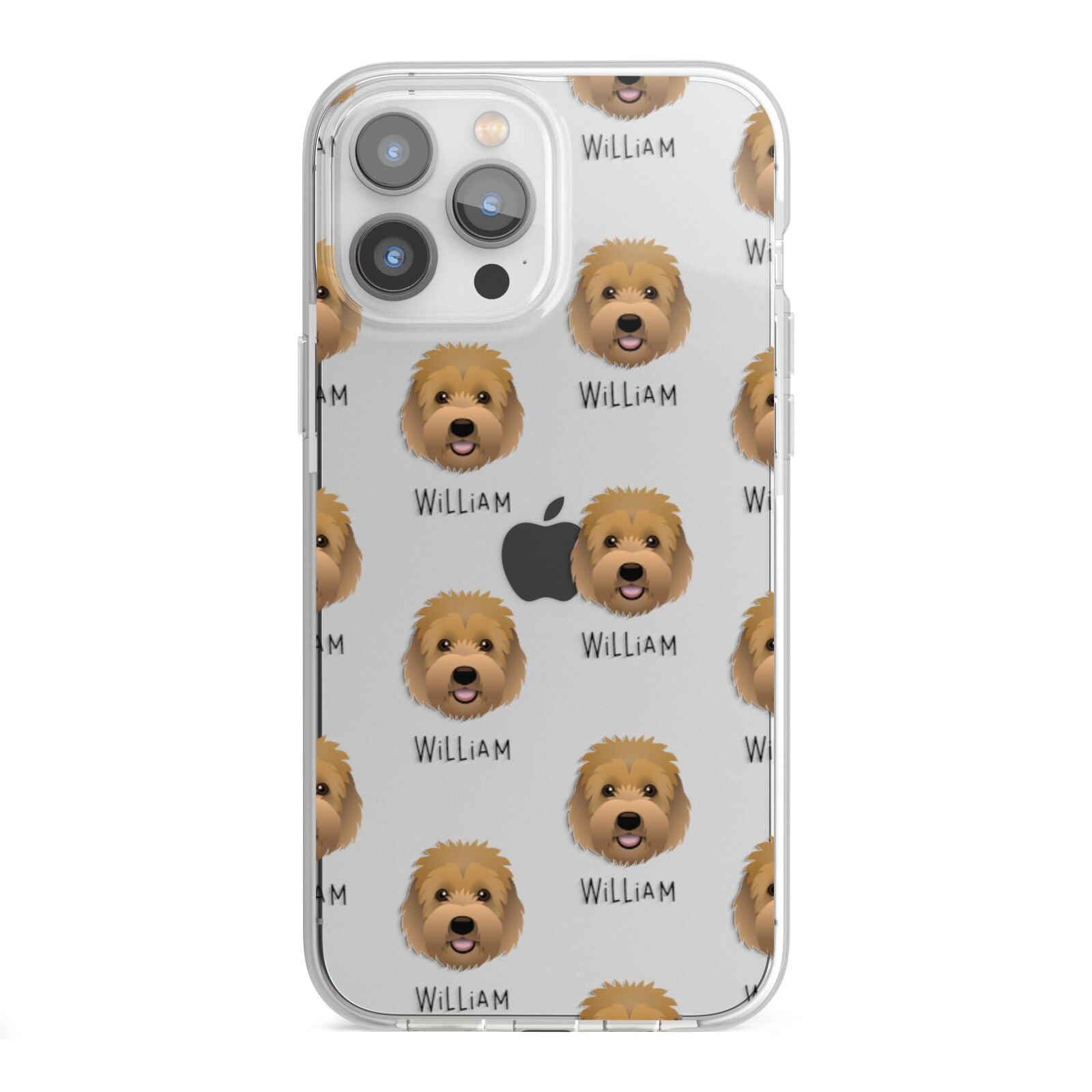 Goldendoodle Icon with Name iPhone 13 Pro Max TPU Impact Case with White Edges