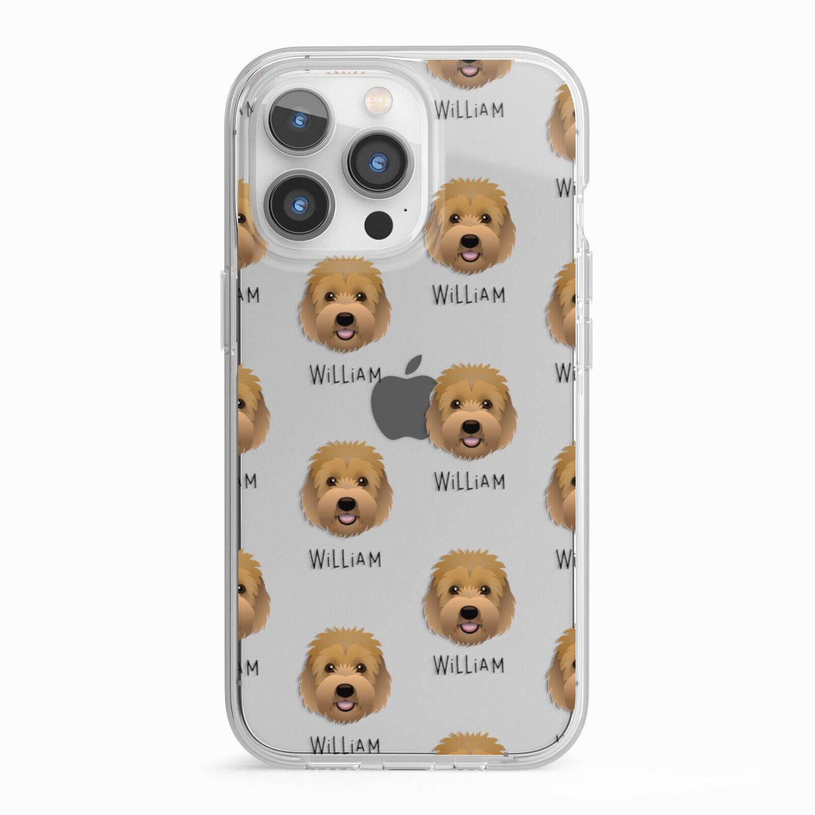 Goldendoodle Icon with Name iPhone 13 Pro TPU Impact Case with White Edges