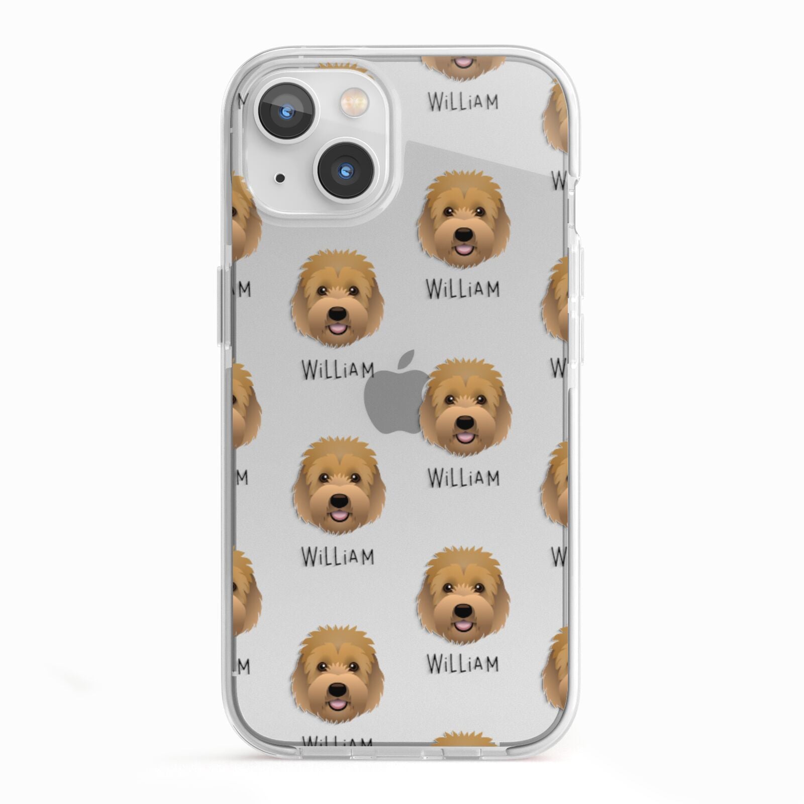 Goldendoodle Icon with Name iPhone 13 TPU Impact Case with White Edges