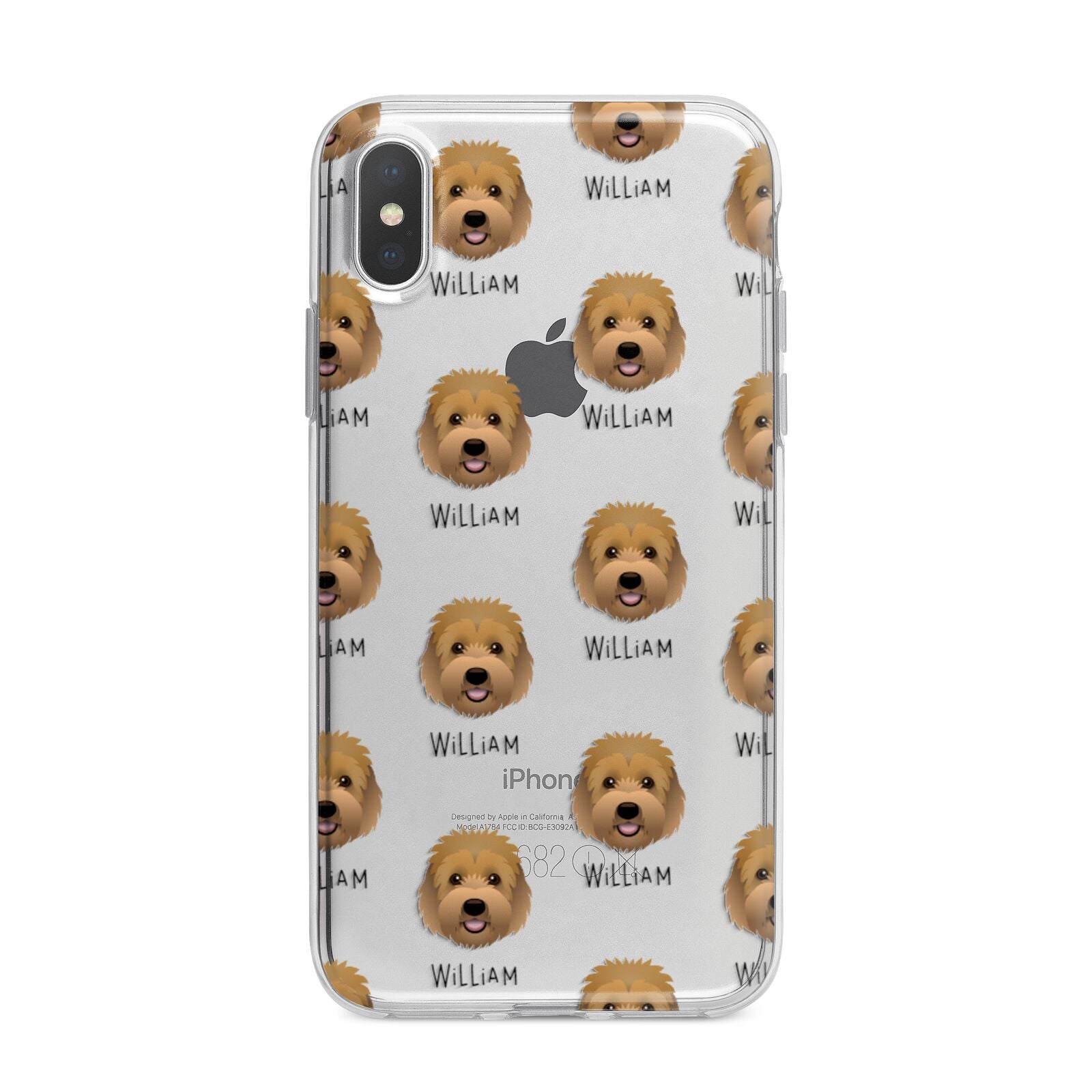 Goldendoodle Icon with Name iPhone X Bumper Case on Silver iPhone Alternative Image 1