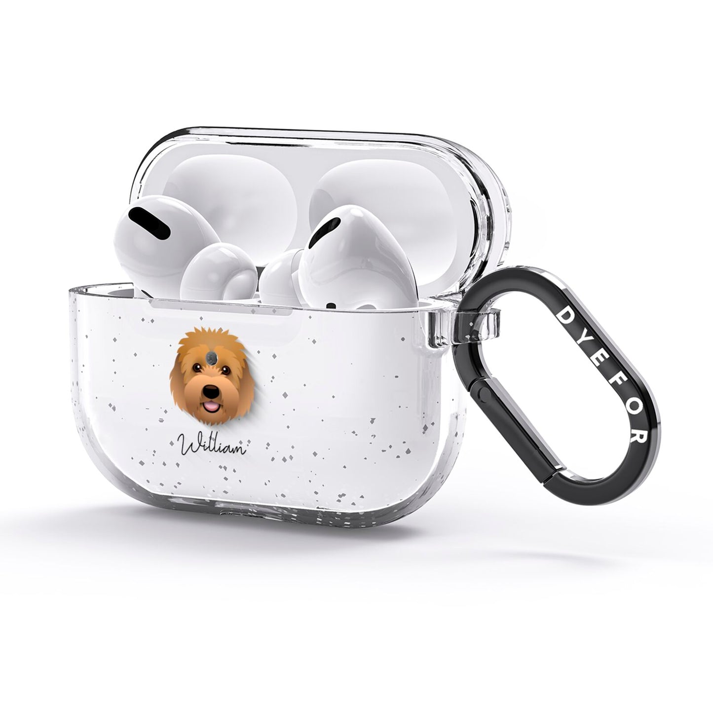 Goldendoodle Personalised AirPods Glitter Case 3rd Gen Side Image