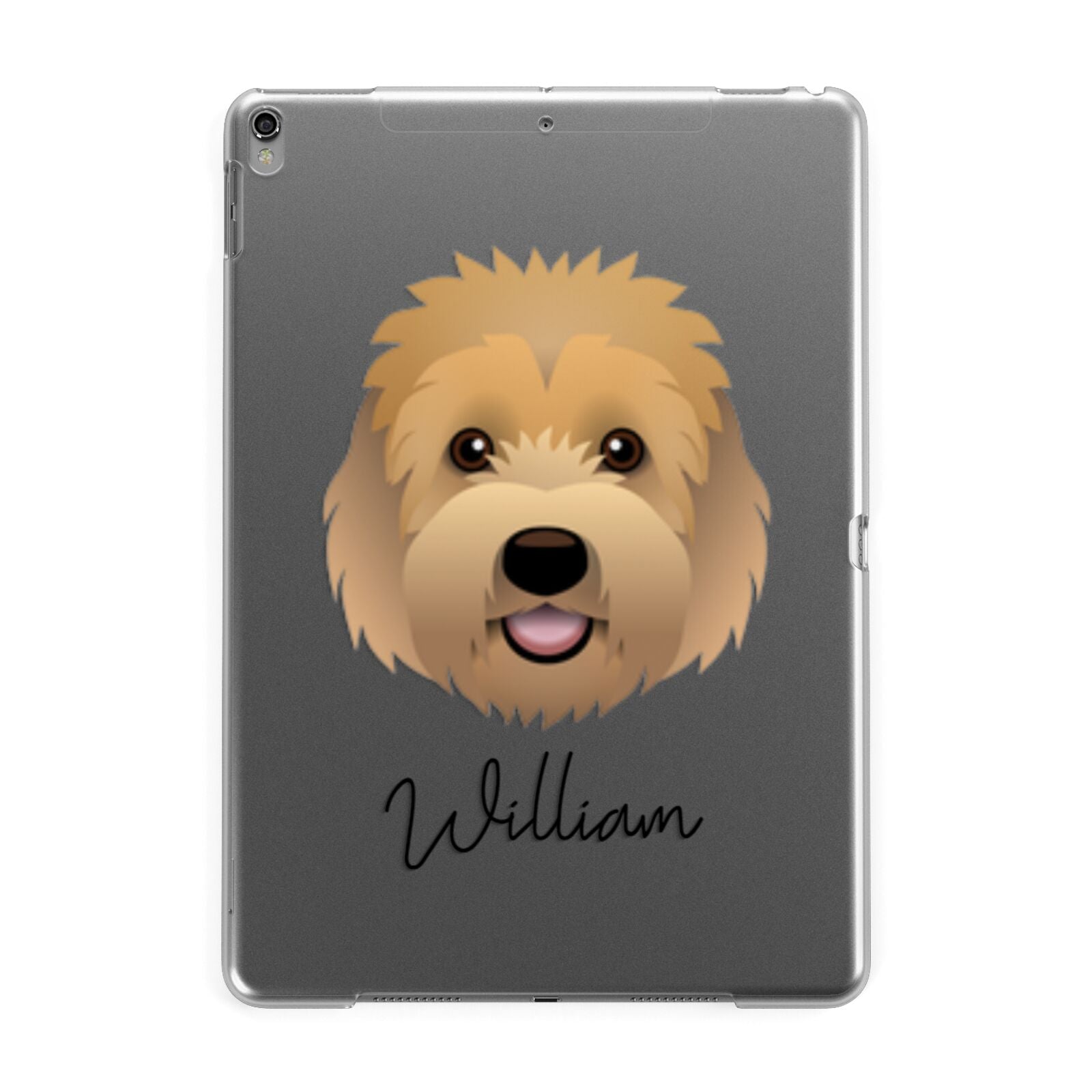 Goldendoodle Personalised Apple iPad Grey Case