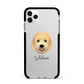 Goldendoodle Personalised Apple iPhone 11 Pro Max in Silver with Black Impact Case