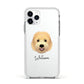 Goldendoodle Personalised Apple iPhone 11 Pro in Silver with White Impact Case