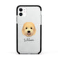 Goldendoodle Personalised Apple iPhone 11 in White with Black Impact Case
