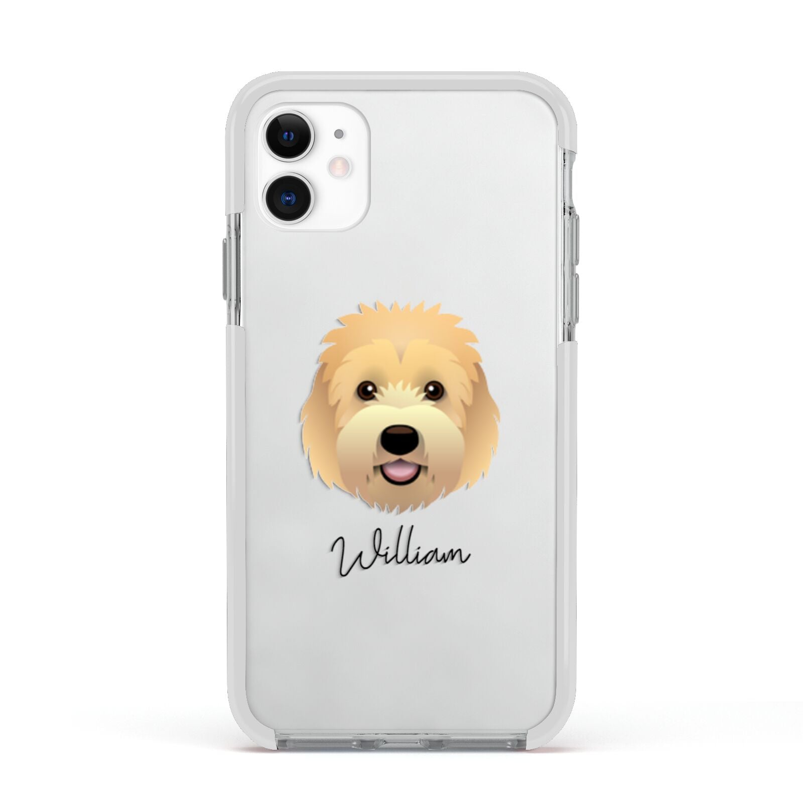 Goldendoodle Personalised Apple iPhone 11 in White with White Impact Case
