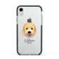 Goldendoodle Personalised Apple iPhone XR Impact Case Black Edge on Silver Phone