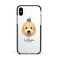 Goldendoodle Personalised Apple iPhone Xs Impact Case Black Edge on Silver Phone