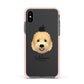 Goldendoodle Personalised Apple iPhone Xs Impact Case Pink Edge on Black Phone