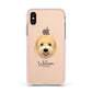 Goldendoodle Personalised Apple iPhone Xs Impact Case Pink Edge on Gold Phone