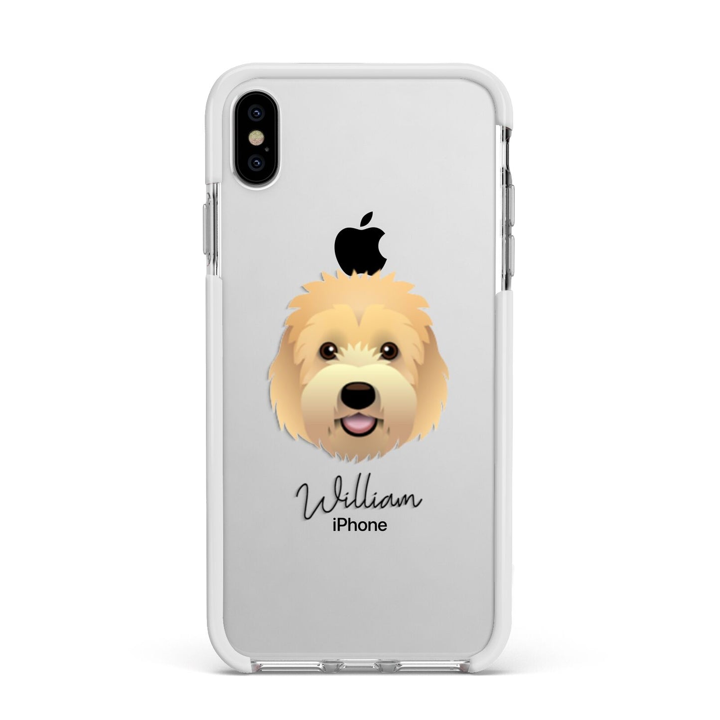 Goldendoodle Personalised Apple iPhone Xs Max Impact Case White Edge on Silver Phone