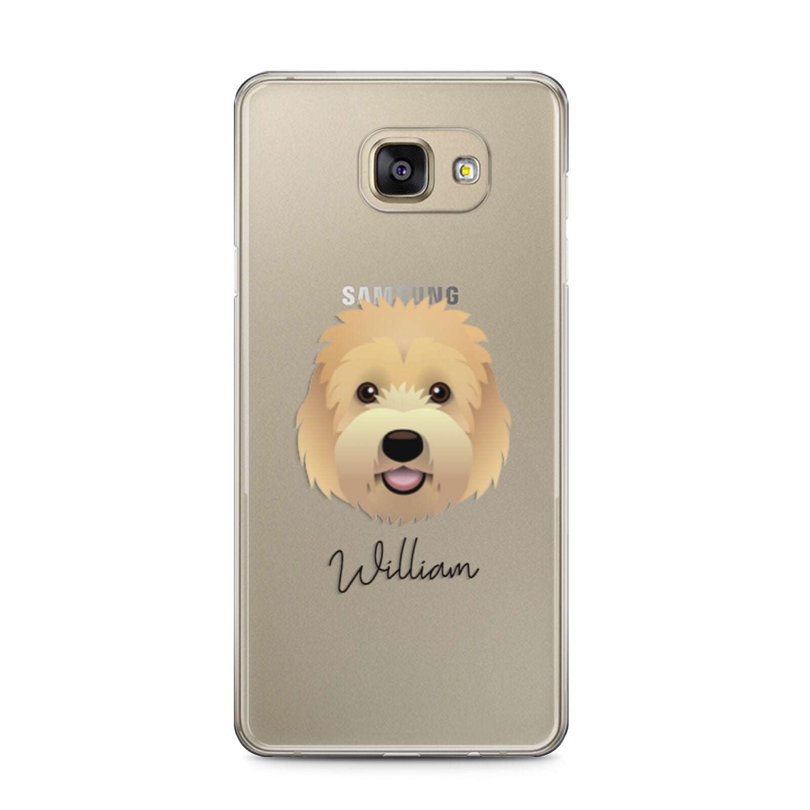 Goldendoodle Personalised Samsung Galaxy A5 2016 Case on gold phone