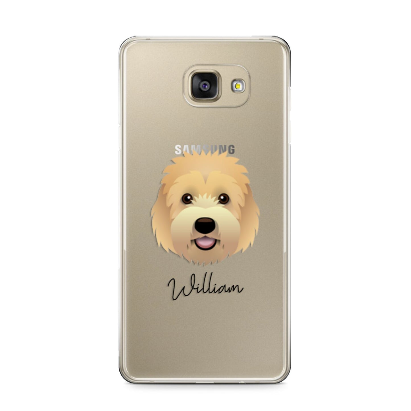 Goldendoodle Personalised Samsung Galaxy A9 2016 Case on gold phone